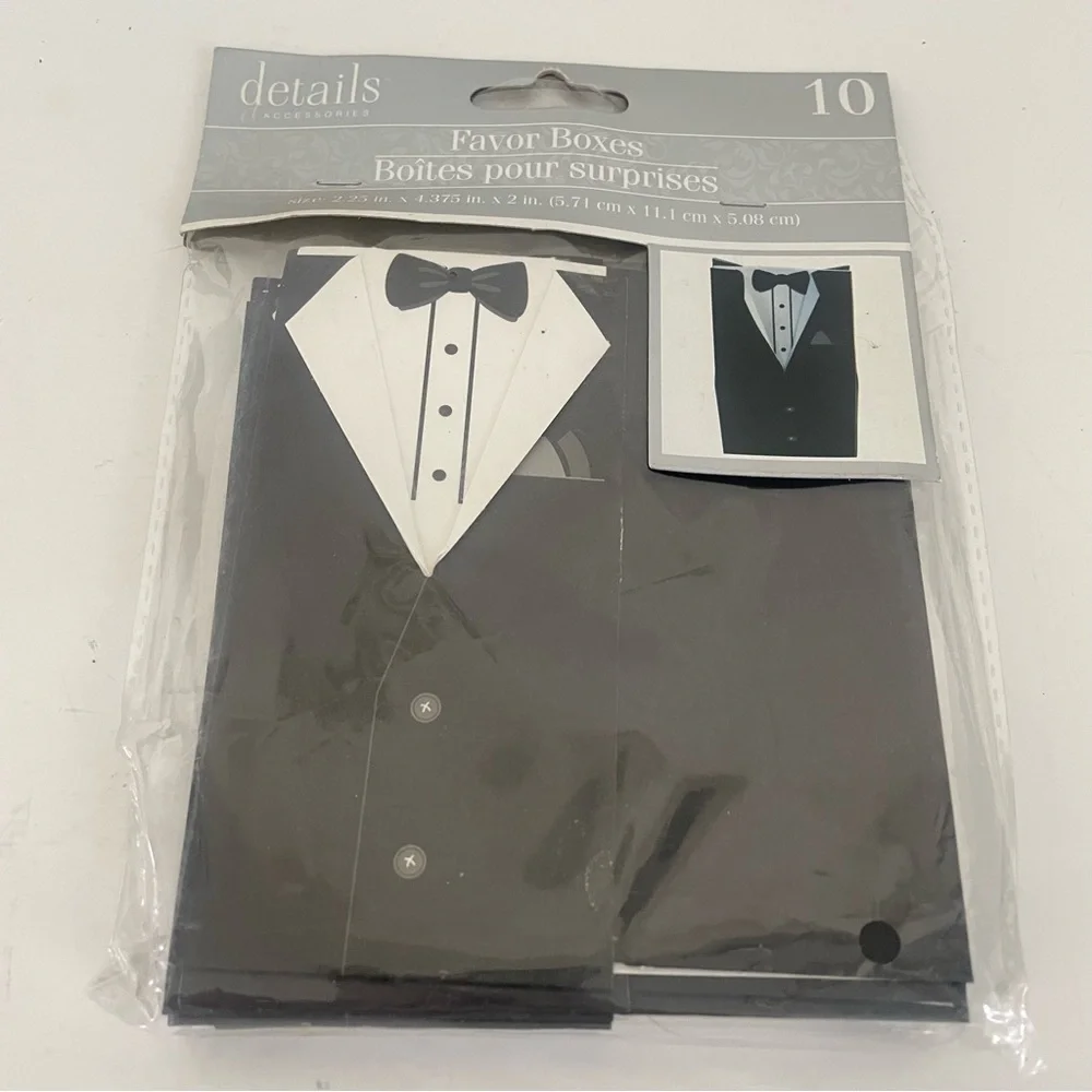 26 Tuxedo Favor Gift Boxes NEW Black White Bachelor Wedding Party Groomsmen